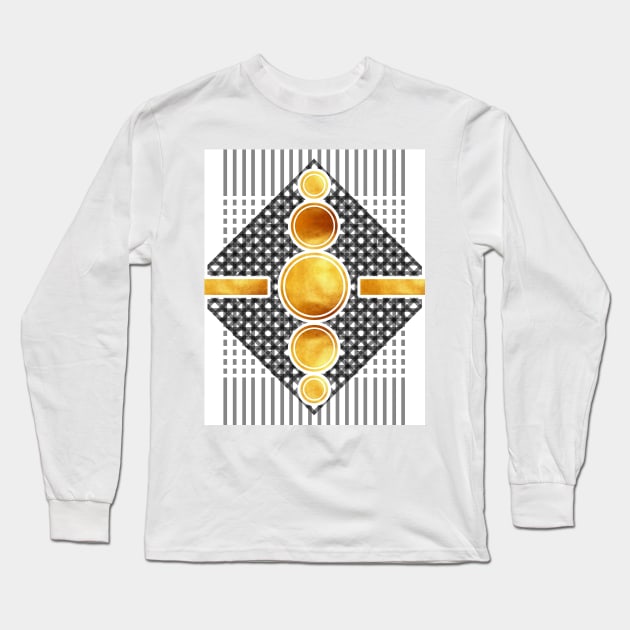 Art Deco Geometric Long Sleeve T-Shirt by StudioGrafiikka